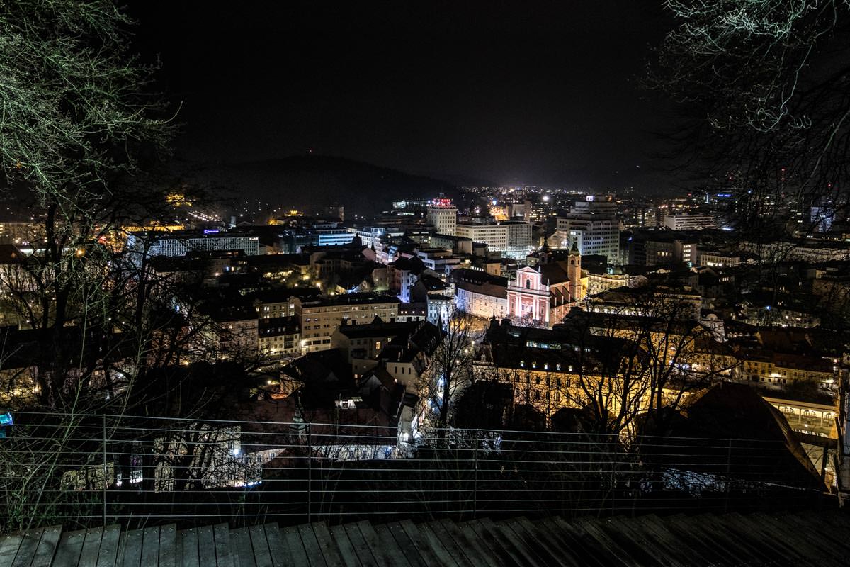 Ljubljana castle at night
